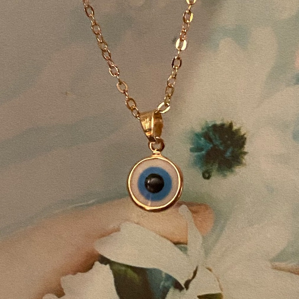 🧿Evil eye necklace with gold chain🧿